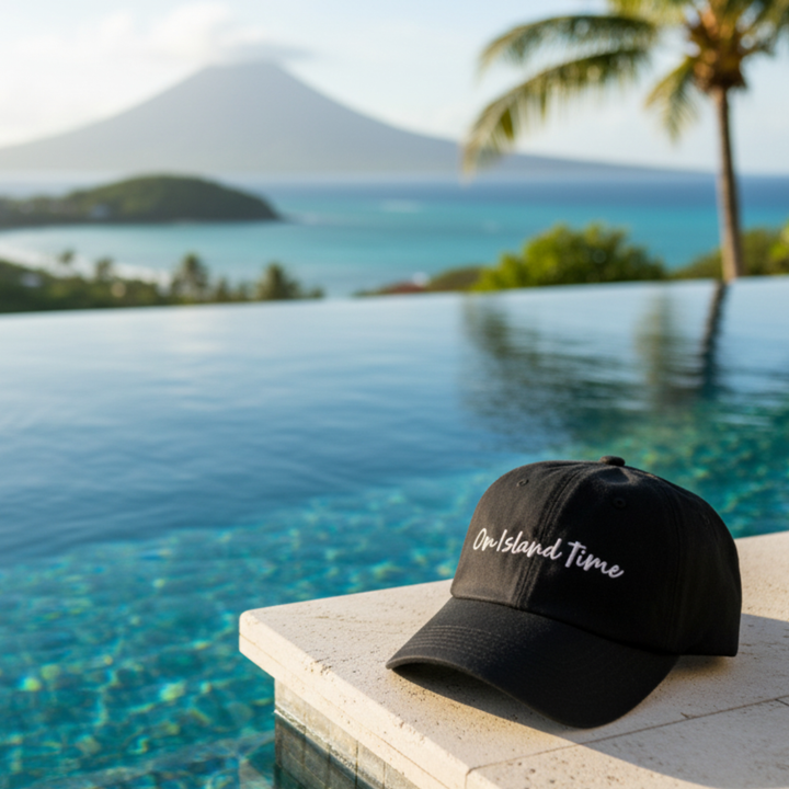 "On Island Time" Embroidered Dad Hat | Chino Cotton Twill Baseball Cap