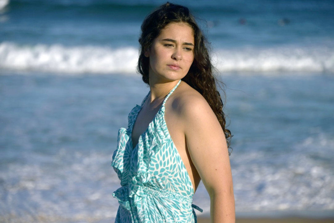 Tiare Flower Maxi Dress - Boho Halter Neck Adjustable Neck Tie Sundress