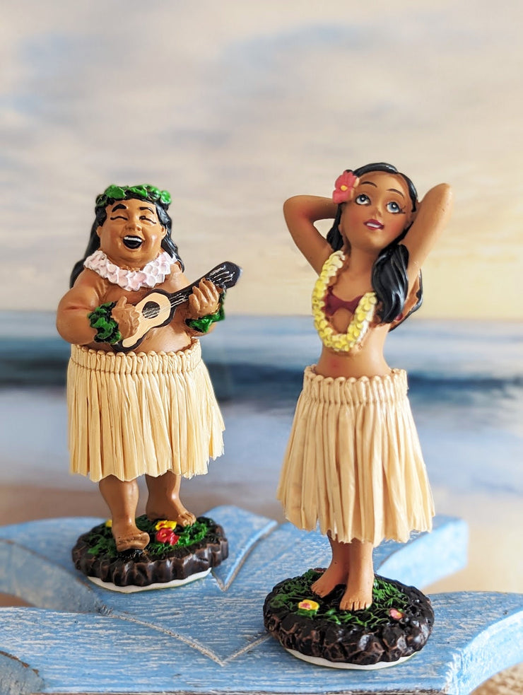 Hawaiian Dashboard Hula Doll Set