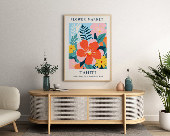Tahiti Flower Market Digital Print | Tropical Floral Botanical Wall Art