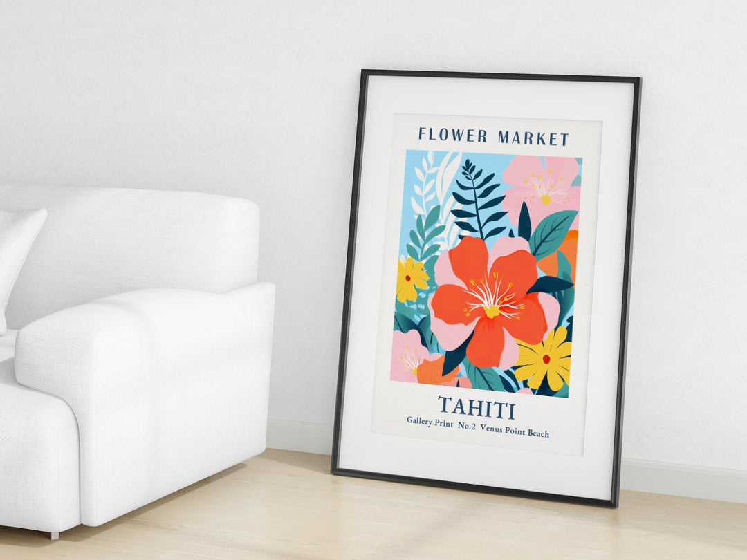 Tahiti Flower Market Digital Print | Tropical Floral Botanical Wall Art