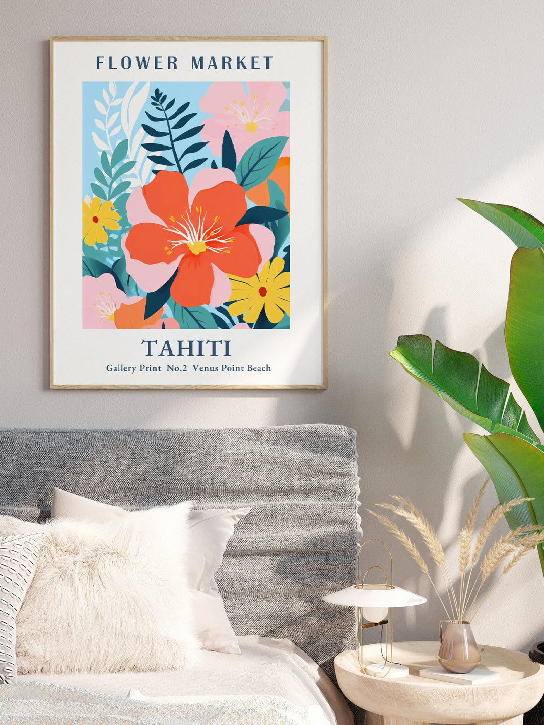 Tahiti Flower Market Digital Print | Tropical Floral Botanical Wall Art