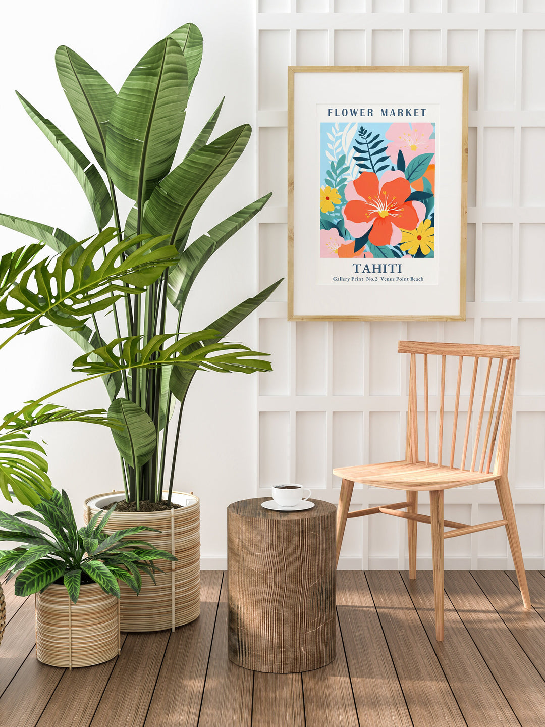 Tahiti Flower Market Digital Print | Tropical Floral Botanical Wall Art