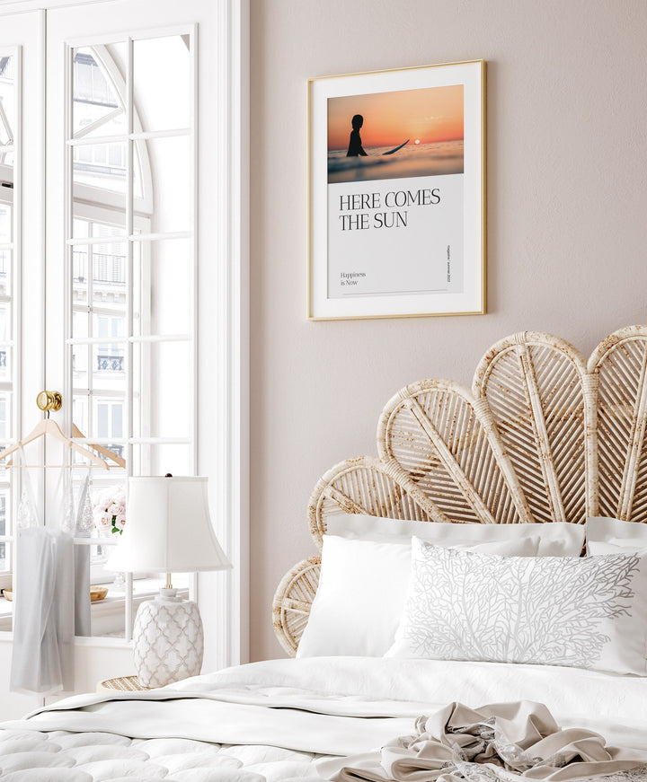 Sunset Surf Art Poster - Retro Surf Wall Art | Coastal Wall Decor Digital Download