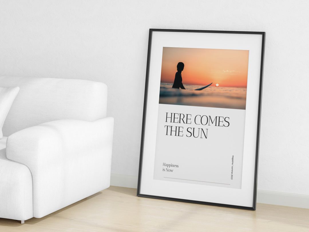 Sunset Surf Art Poster - Retro Surf Wall Art | Coastal Wall Decor Digital Download