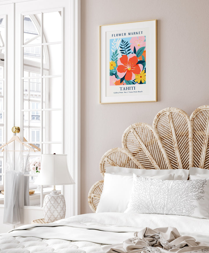 Tahiti Flower Market Digital Print | Tropical Floral Botanical Wall Art