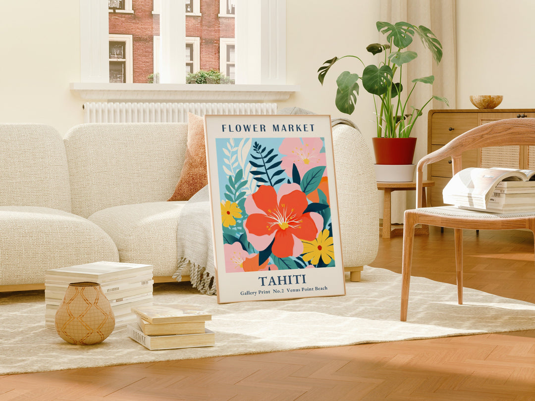 Tahiti Flower Market Digital Print | Tropical Floral Botanical Wall Art