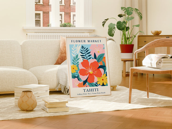 Tahiti Flower Market Digital Print | Tropical Floral Botanical Wall Art