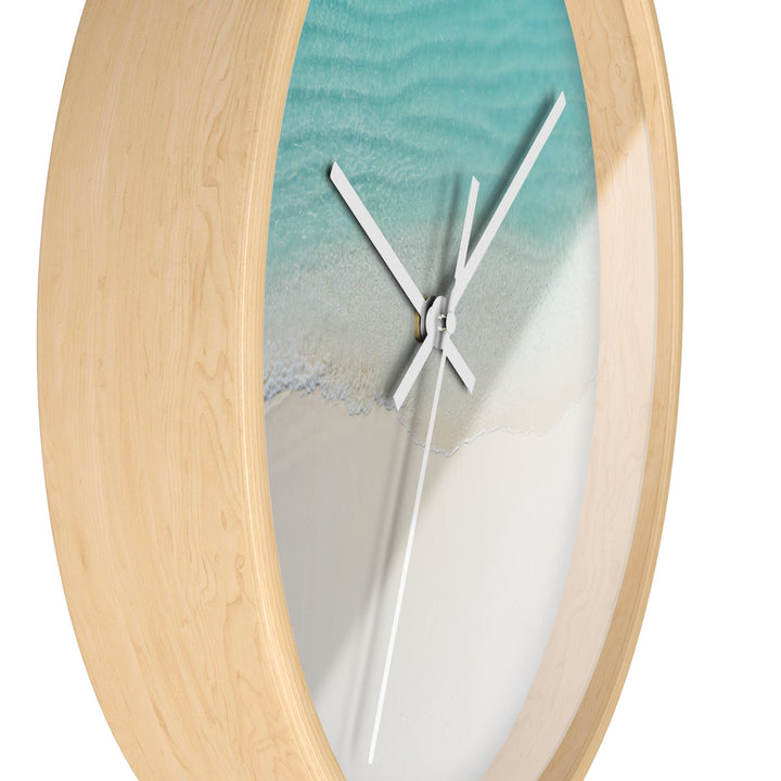 Coastal Wall Clock (10 Inch) | Silent Quartz Mechanism & Wooden Frame