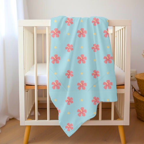 Baby Swaddle Blanket – Hawaiian Floral Print | Soft, Breathable Infant Wrap