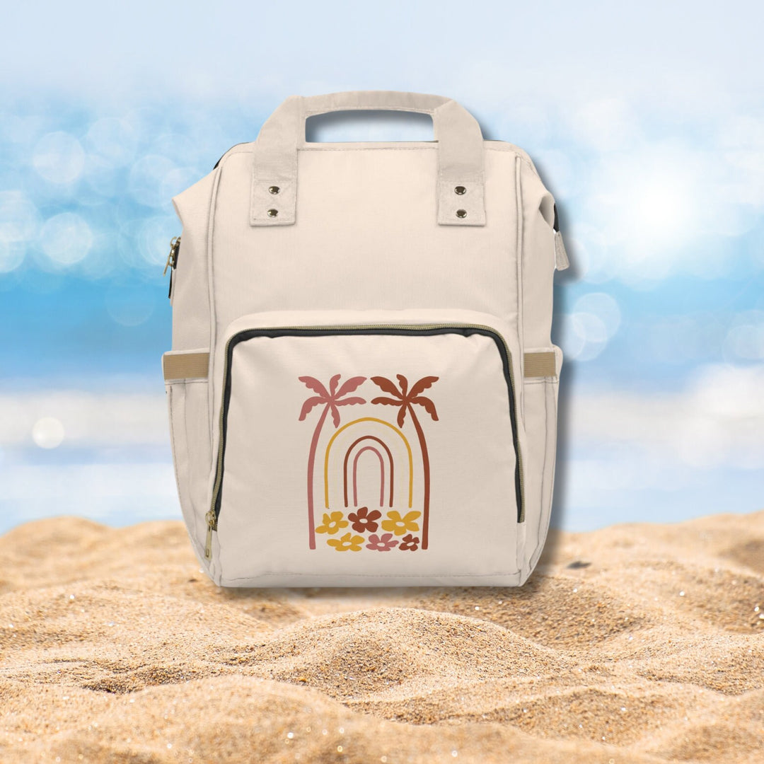 Diaper Bag Backpack | Plumeria Floral Print & Stylish Universal Fit