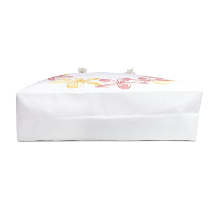 Water Resistant Plumeria Tote Bag | 24" Rope Handle Weekender for Beach & Pool