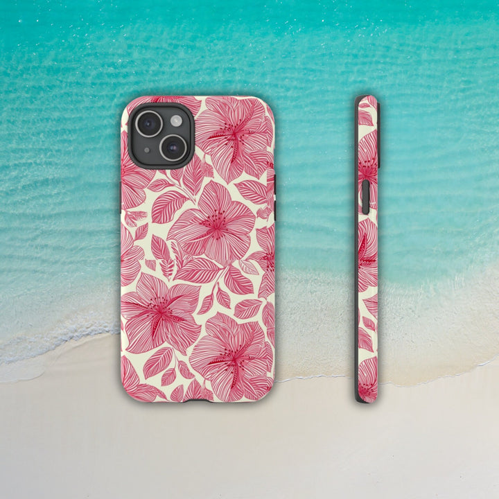 Tough Dual Layer Phone Case | Hawaiian Hibiscus Print for iPhone & Samsung