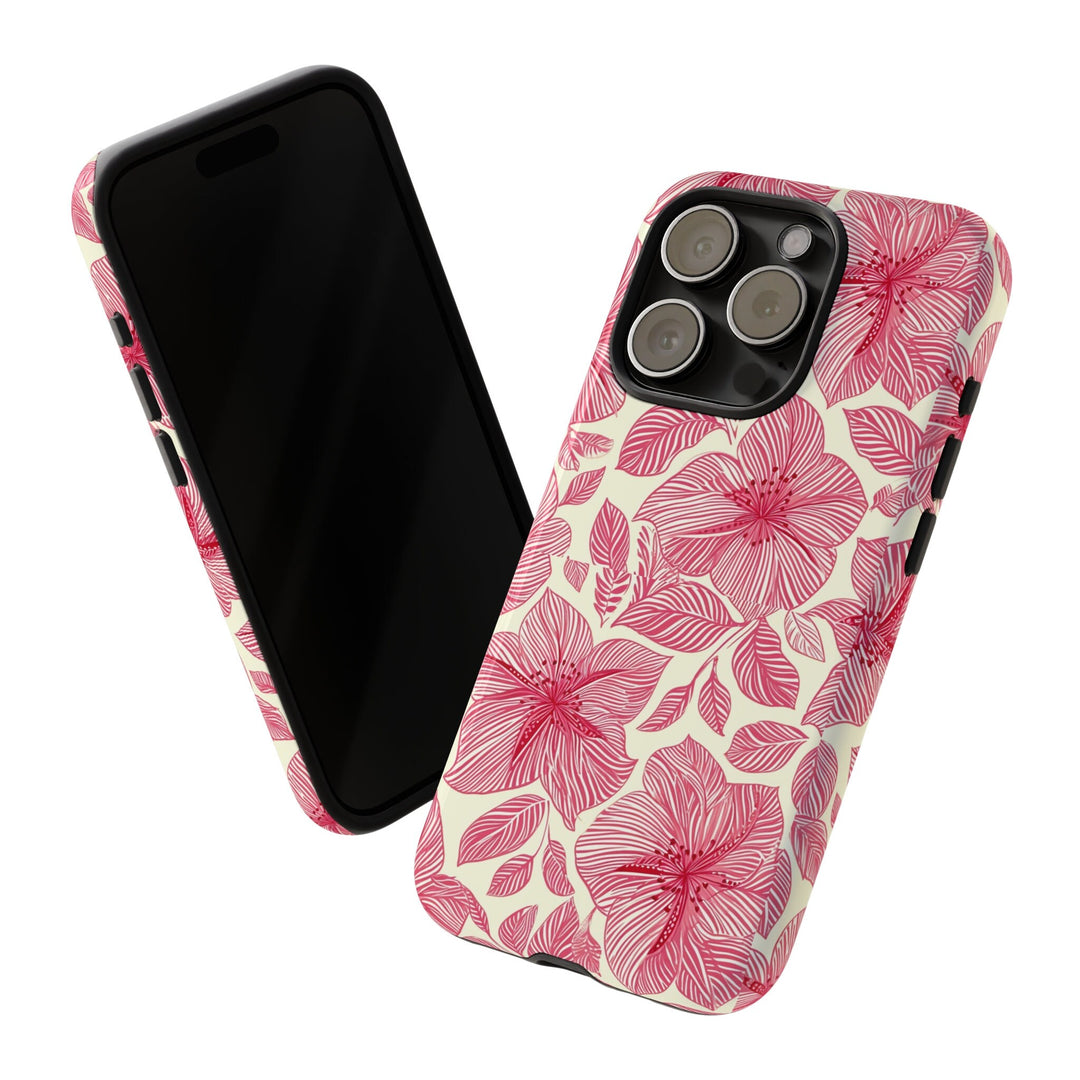Tough Dual Layer Phone Case | Hawaiian Hibiscus Print for iPhone & Samsung