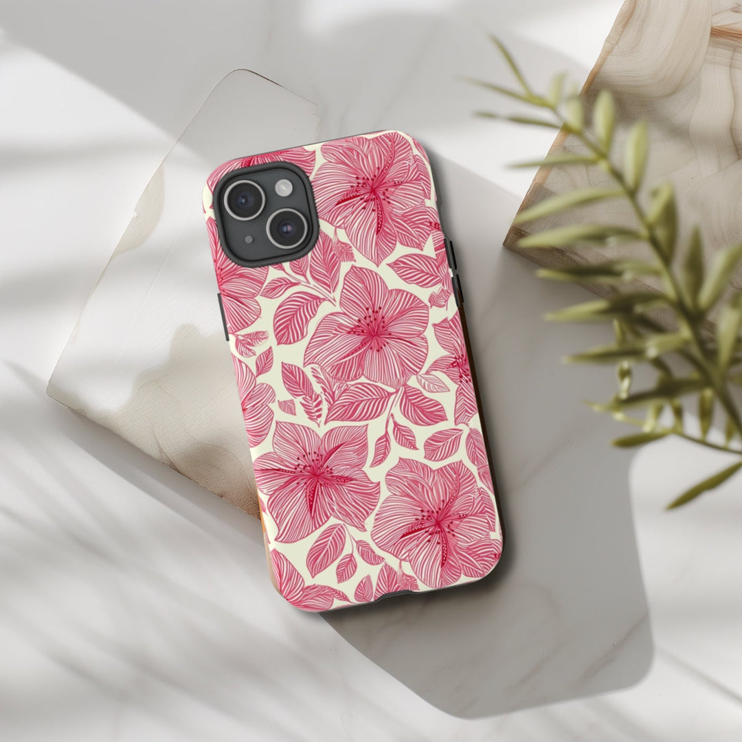 Tough Dual Layer Phone Case | Hawaiian Hibiscus Print for iPhone & Samsung