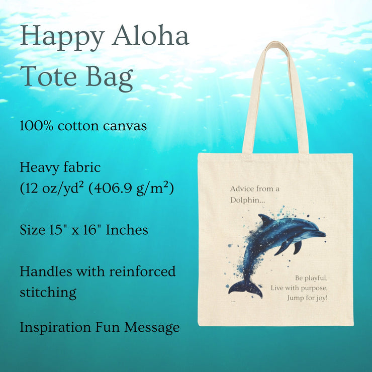 Dolphin tote bag, Beach tote bag, Dolphin Gift, Marine Biologist Gift, Ocean lover gift, inspirational gift, Beach Bag, Summer Bag, Tote