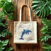 Dolphin tote bag, Beach tote bag, Dolphin Gift, Marine Biologist Gift, Ocean lover gift, inspirational gift, Beach Bag, Summer Bag, Tote