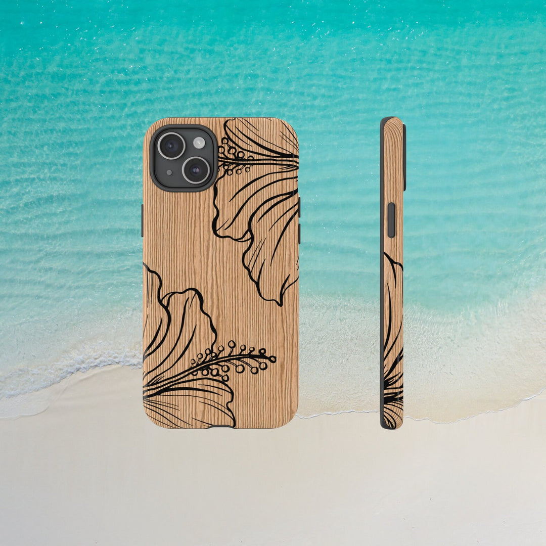 Tough Phone Case - Durable Dual Layer Protection With Hibiscus Tropical Design