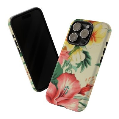Tough Dual Layer Phone Case | Vintage Hawaiian Print for iPhone & Samsung