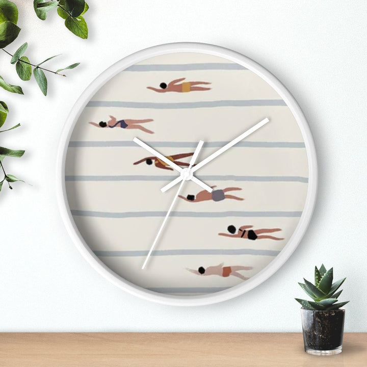 Bondi Beach Swimmers Retro Wall Clock | Silent Nautical Coastal Home Decor & Ocean Lover Gift