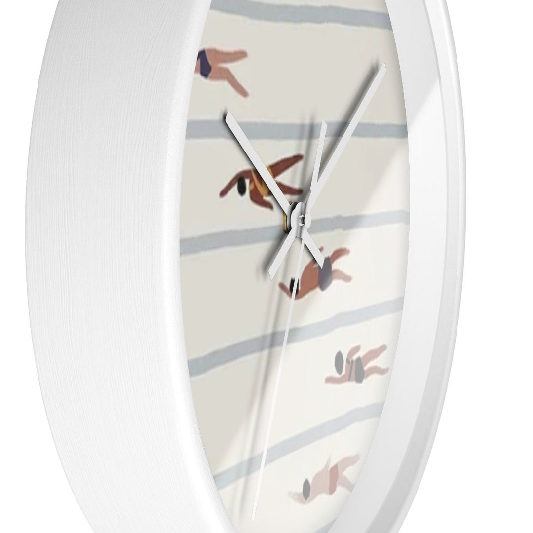 Retro Swimmer Wall Clock – Vintage Swimmer Art | Silent Mechanism, Coastal Decor