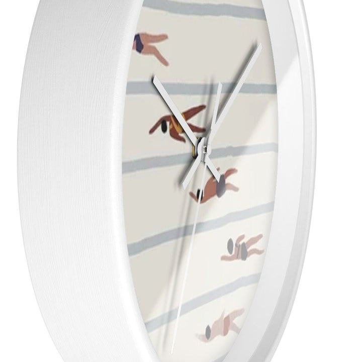 Retro Swimmer Wall Clock – Vintage Swimmer Art | Silent Mechanism, Coastal Decor