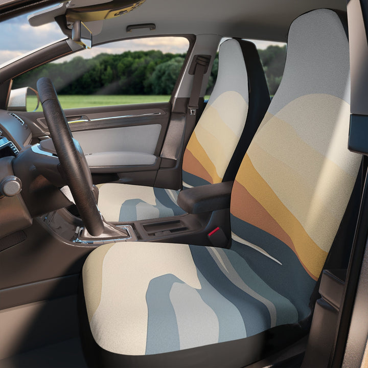 Retro Car Seat Covers - Groovy 70s Bucket Seat Cover | Durable Polyester, Easy Install