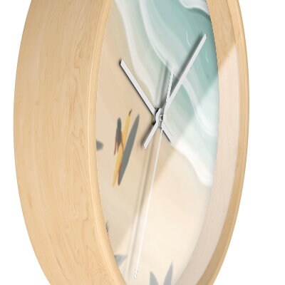 Endless Summer Wall Clock | Boho Surfer Girl Coastal Decor | Silent Non-Ticking Wooden Clock