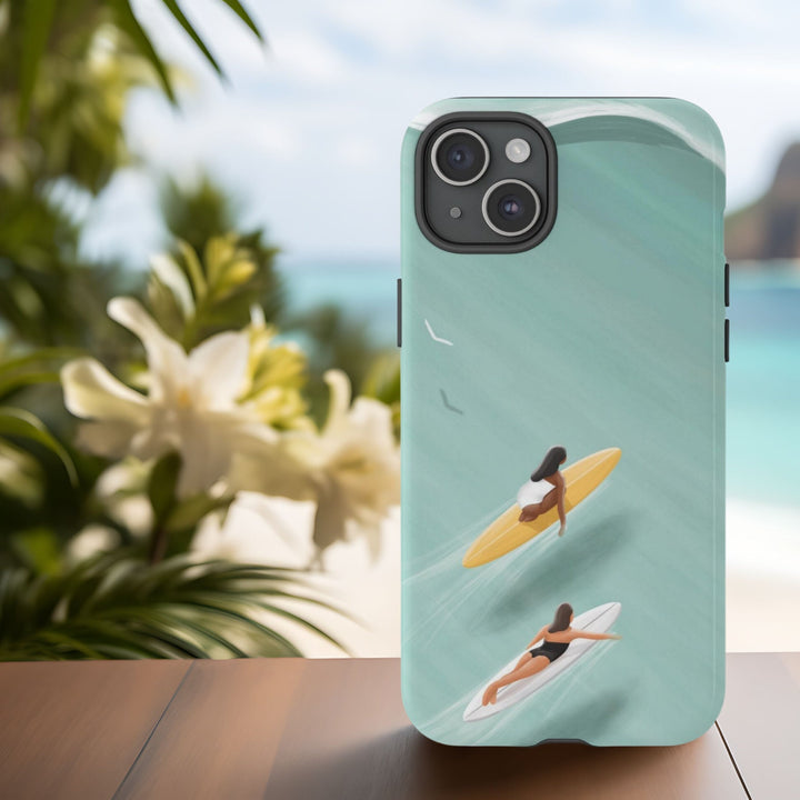 Tough Dual Layer Phone Case | Surfer Girls Boho Design for iPhone & Samsung