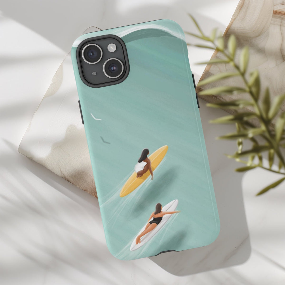 Tough Dual Layer Phone Case | Surfer Girls Boho Design for iPhone & Samsung