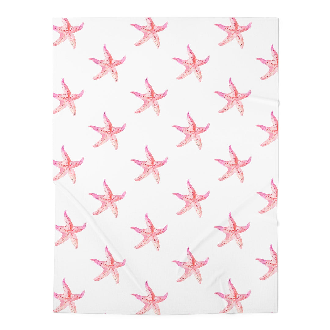 Pink Starfish Baby Swaddle Blanket | Soft Breathable Jersey Polyester
