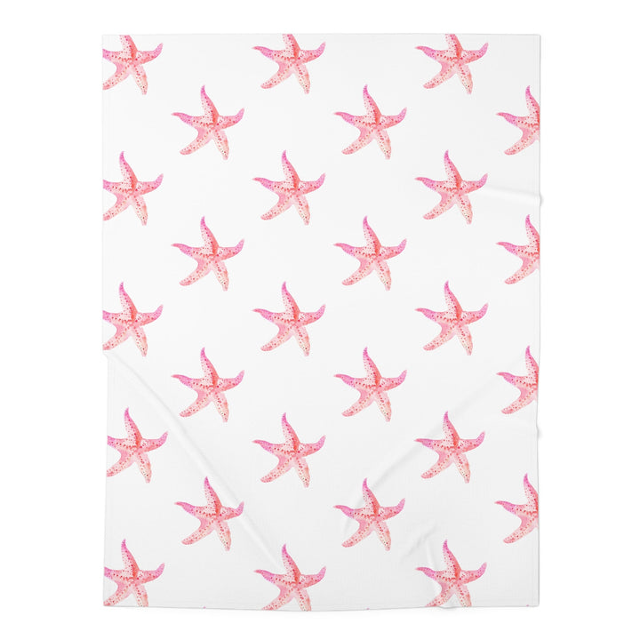 Pink Starfish Baby Swaddle Blanket | Soft Breathable Jersey Polyester