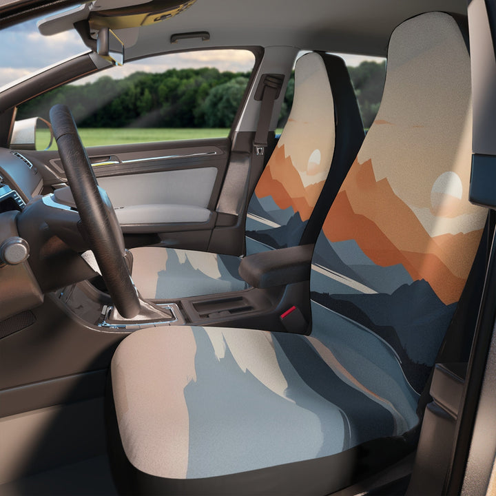 Boho Car Seat Covers - Retro 70s Bucket Seat Cover | Polyester Fabric, Easy Install