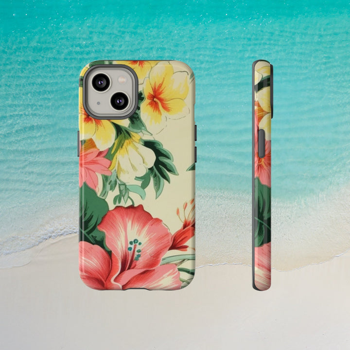 Tough Dual Layer Phone Case | Vintage Hawaiian Print for iPhone & Samsung