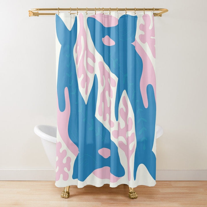 Orca Whale Shower Curtain 71"x74" | Abstract Marine Waterproof Decor