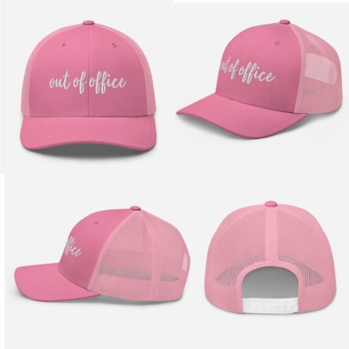"Out of Office" Trucker Hat - Mesh Back Embroidered Snapback Cap