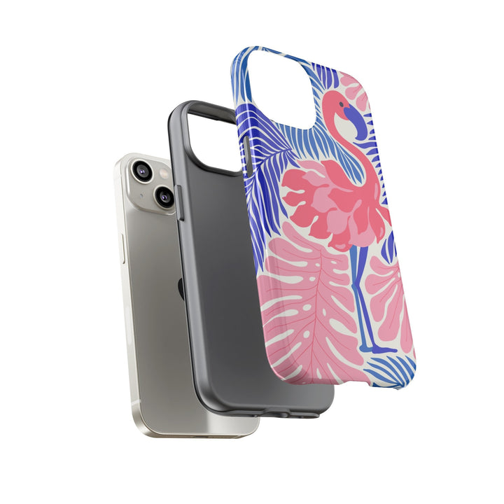 Tough Dual Layer Phone Case | Pink Flamingo Tropical Print for iPhone & Samsung