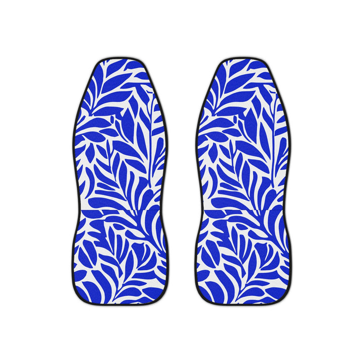 Coconut Girl Hawaiian Car Seat Covers (Set of 2) | Blue Tropical Leaf Universal Fit