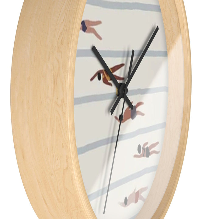 Retro Swimmer Wall Clock – Vintage Swimmer Art | Silent Mechanism, Coastal Decor