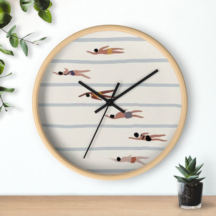 Bondi Beach Swimmers Retro Wall Clock | Silent Nautical Coastal Home Decor & Ocean Lover Gift