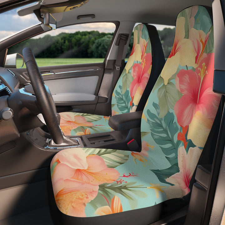 Hawaiian Car Seat Covers (Set of 2) | Universal Fit Tropical Floral Protectors for Van Life