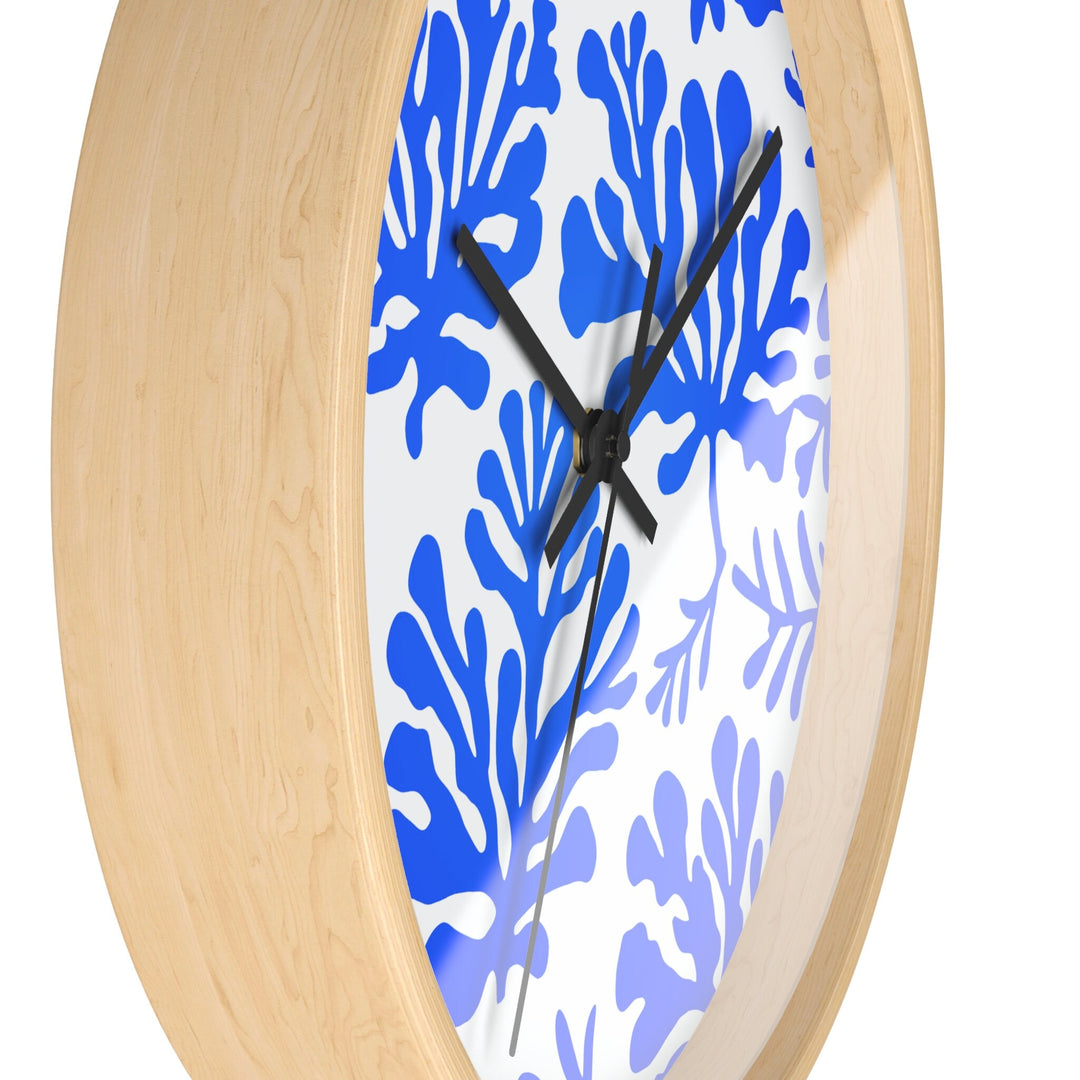 Coastal Wall Clock (10 Inch) | Silent Quartz Movement & Abstract Coral Decor
