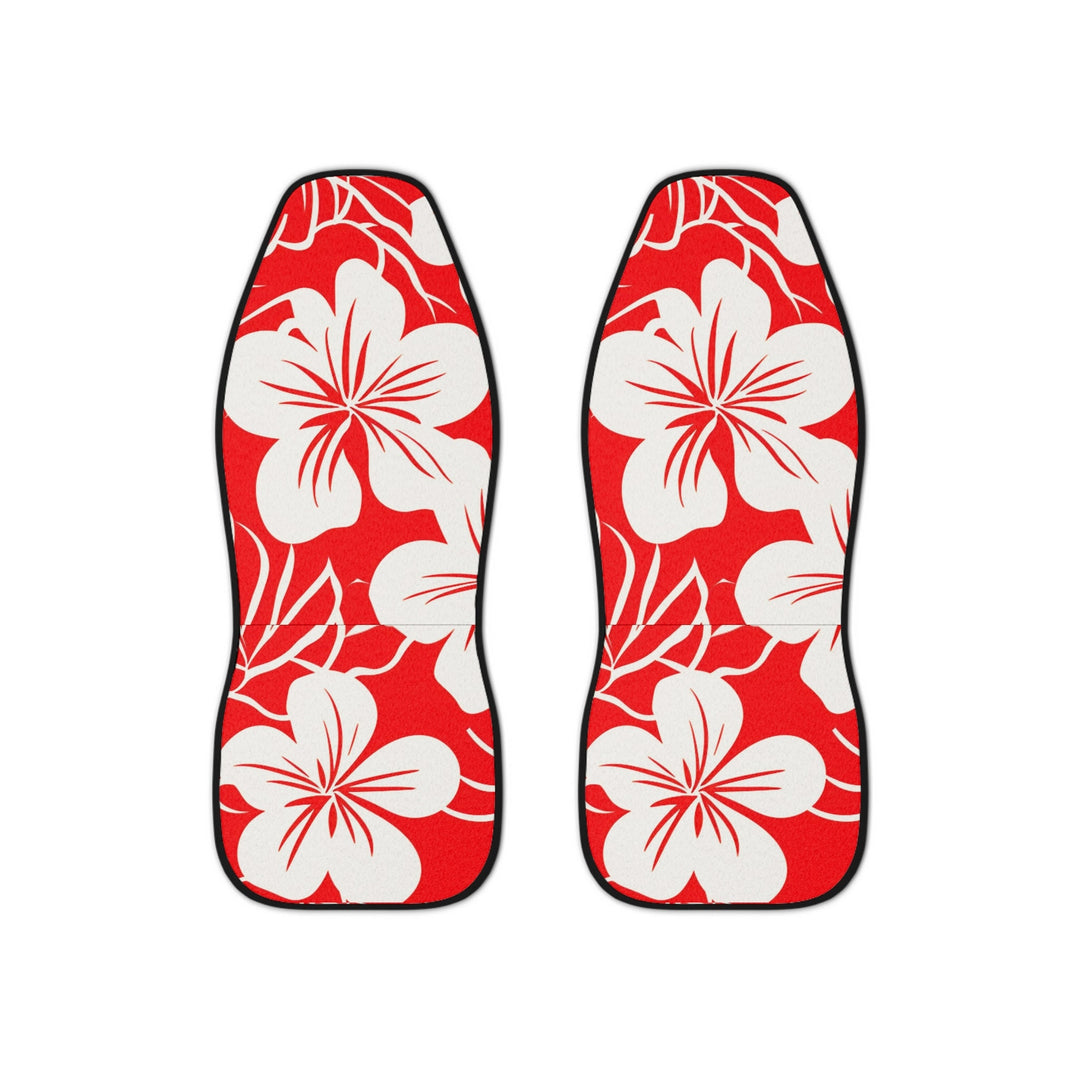 Hawaiian Car Seat Covers (Set of 2) | Universal Fit Red Hibiscus Floral Protection
