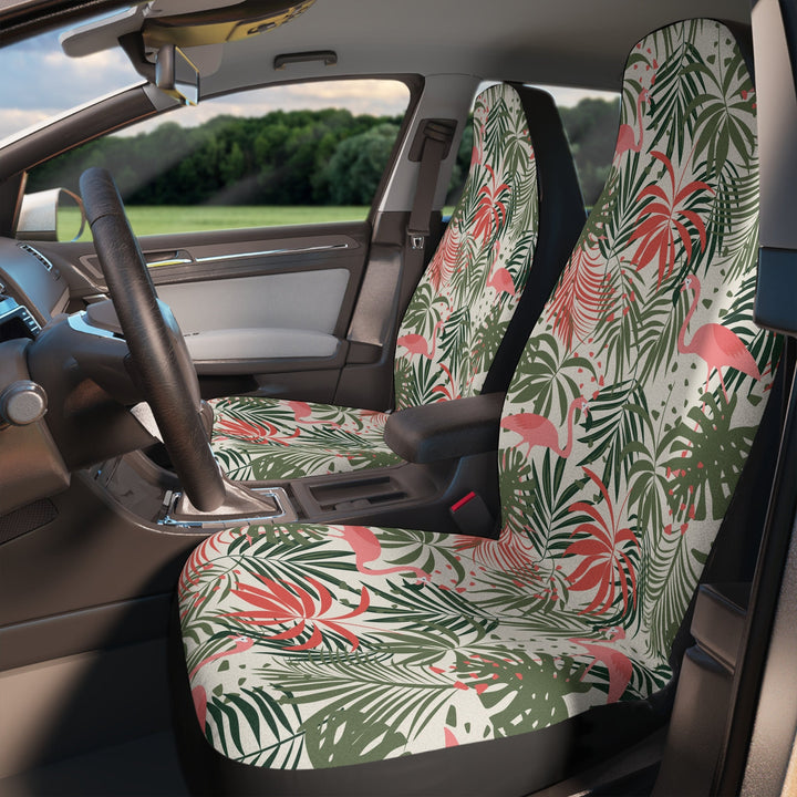 Pink Flamingo Car Seat Cover – Tropical Boho Print, Universal Fit, Protective