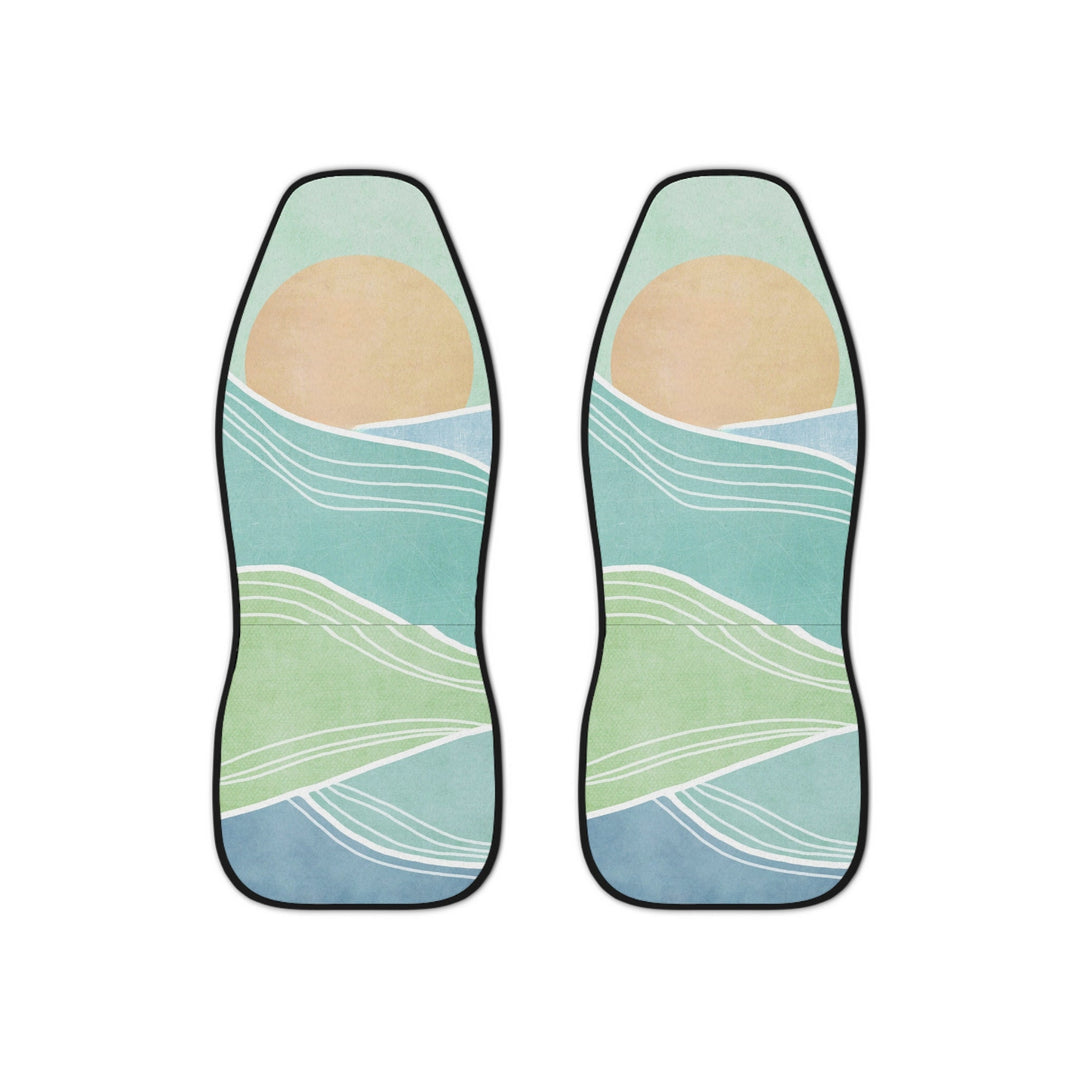 Champagne Beach Retro Car Seat Covers (Set of 2) | Universal Fit Groovy Bucket Seat Covers