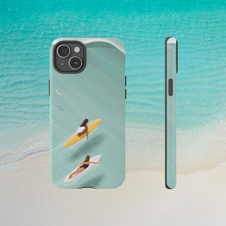 Tough Dual Layer Phone Case | Surfer Girls Boho Design for iPhone & Samsung
