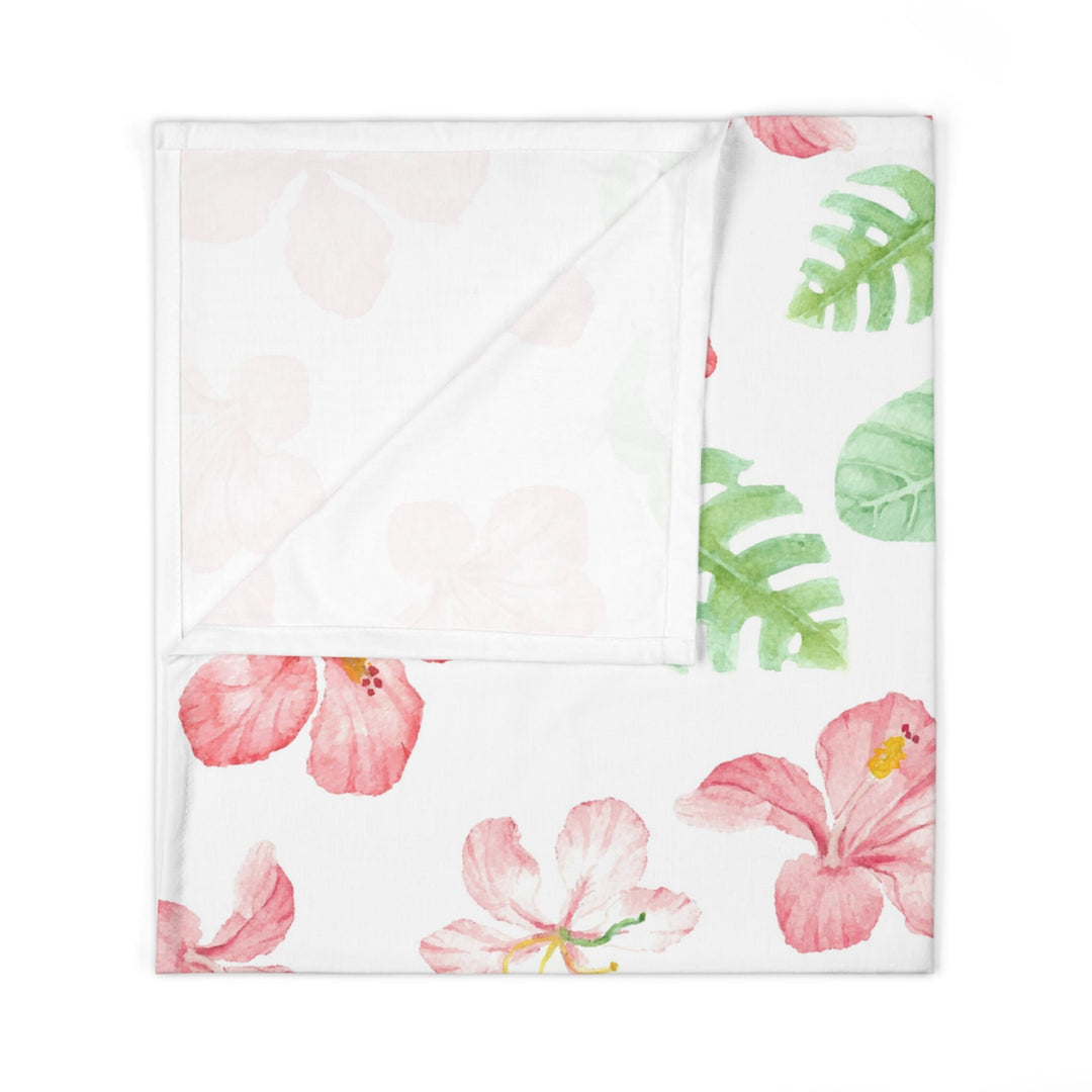 Aloha Baby Swaddle Blanket | Soft Breathable Jersey Polyester Hibiscus Print