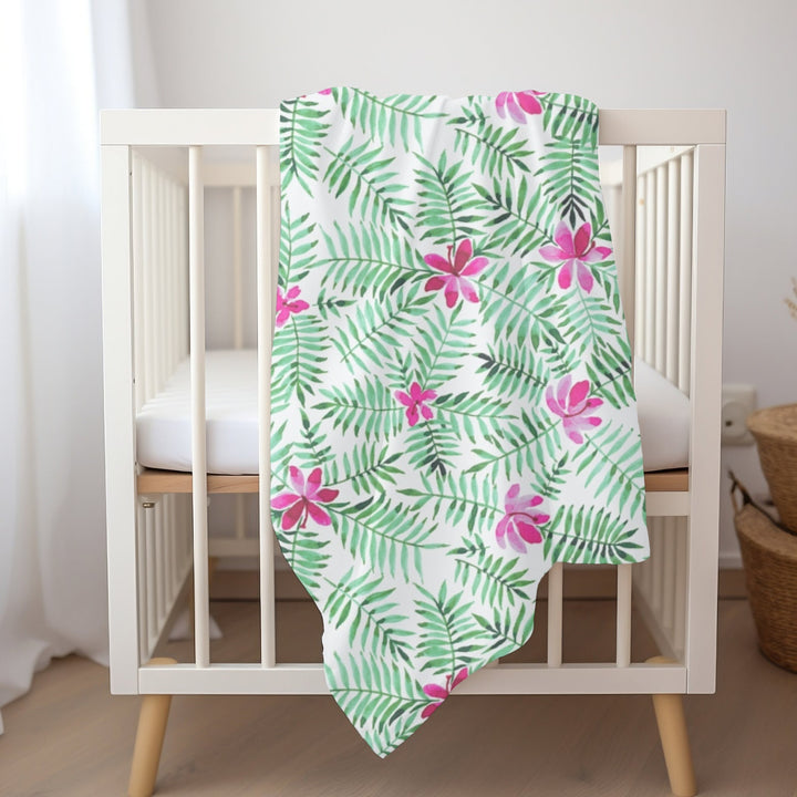 Happy Aloha Baby Swaddle Blanket | Soft Breathable Jersey Polyester Floral Wrap