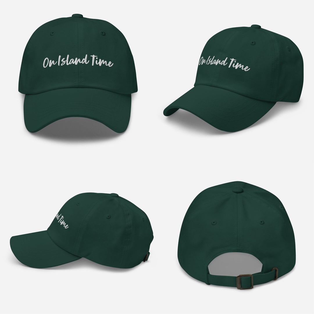 "On Island Time" Embroidered Dad Hat | Chino Cotton Twill Baseball Cap