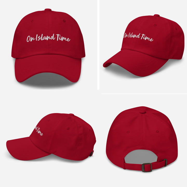 "On Island Time" Embroidered Dad Hat | Chino Cotton Twill Baseball Cap